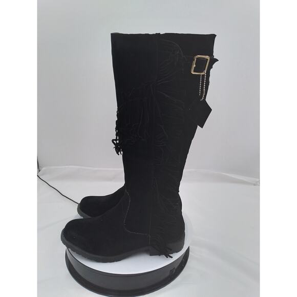 SHIEK KNEE HIGH FRINGE BOOTS WITH POCKETS ON THE INSIDE SIZE 6 - Picture 4 of 6